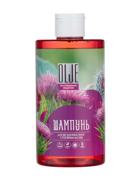 OLJE Натуральный шампунь для окрашенных волос с репейным маслом для поврежденных волос 450 мл в Новокузецке